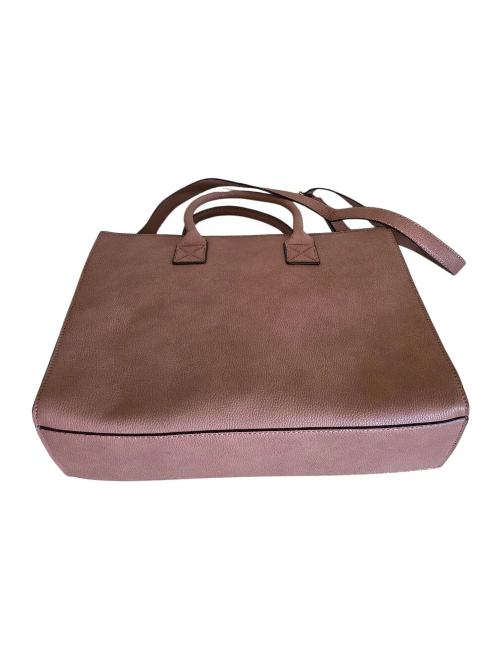 Justfab Women's Mauve Pink Pebbled Faux Leather Large Satchel Tote Handbag - Picture 11 of 16